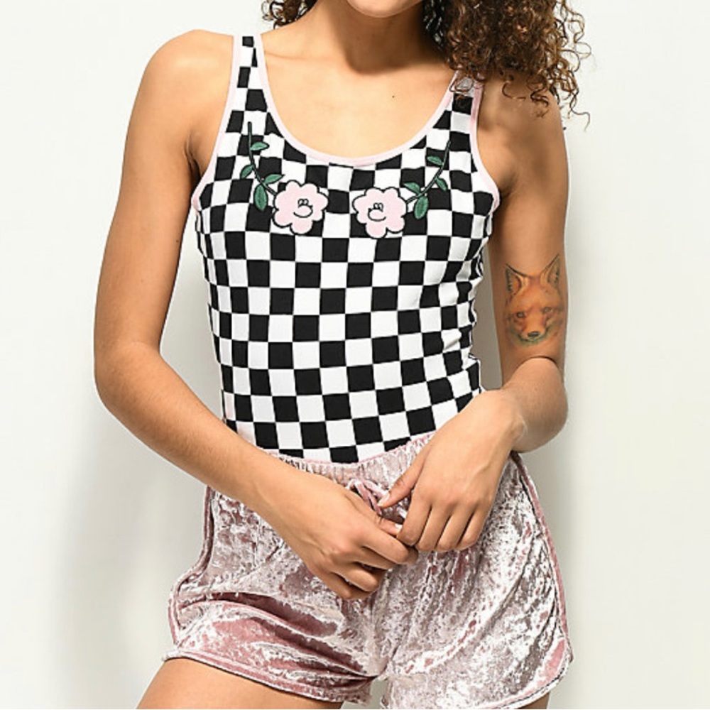 Vans x Lazy Oaf bear floral body suit